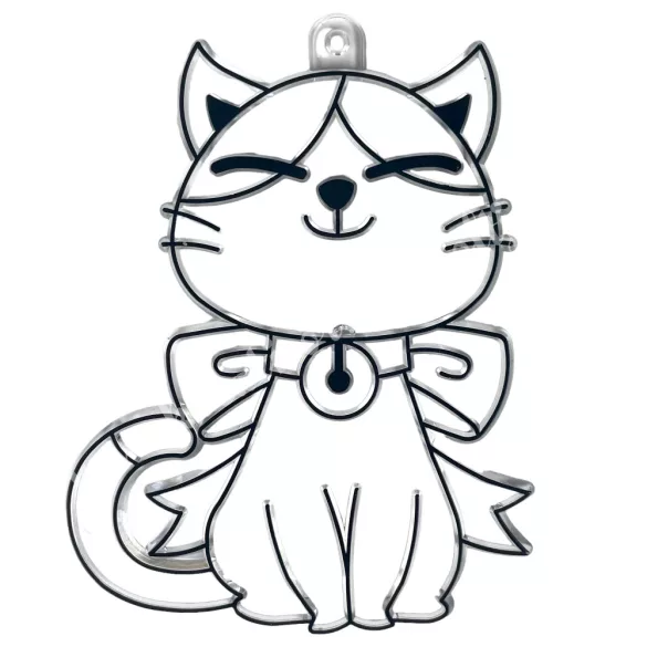 Festhető forma matricafestékhez, cica, 6,5x8,3 cm