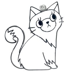 Festhető forma matricafestékhez, cica, 7x8 cm