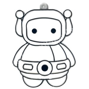 Festhető forma matricafestékhez, robot, 6x8 cm