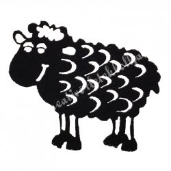 Filc bárány, fekete, 6x5 cm