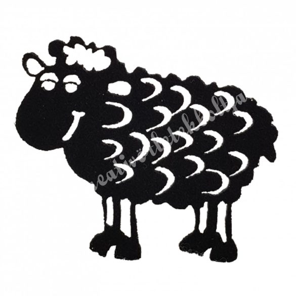 Filc bárány, fekete, 6x5 cm