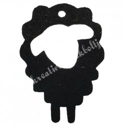 Filc bárány, fekete, 4x6 cm