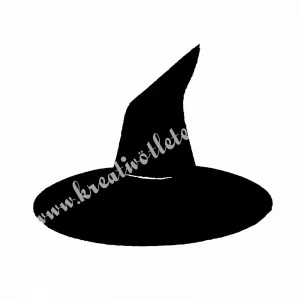 Filc boszorkány kalap, fekete, 3,5x3 cm