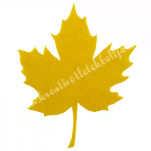 Filc falevél, sima, napsárga, 18x23 cm