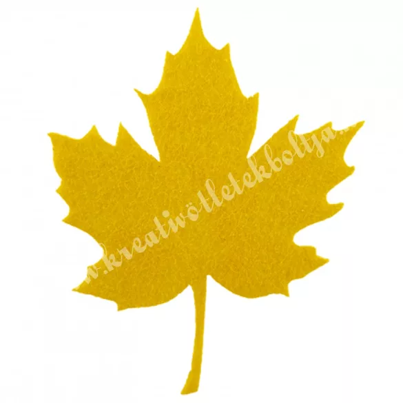Filc falevél, sima, napsárga, 18x23 cm