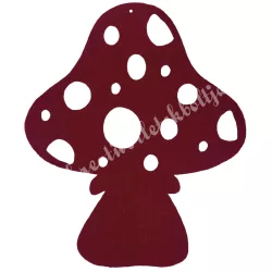 Filc gomba, bordó, 19x23 cm