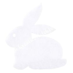 Filc nyuszi, fehér, 5,5x5,5 cm