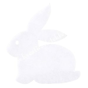 Filc nyuszi, fehér, 5,5x5,5 cm
