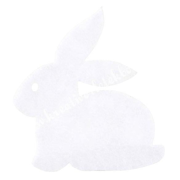 Filc nyuszi, fehér, 5,5x5,5 cm