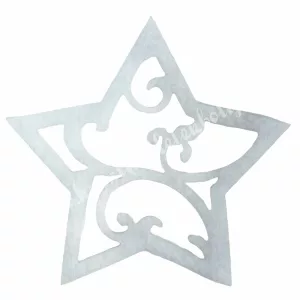 Filc csillag, áttört, fehér, 6,5x6,5 cm
