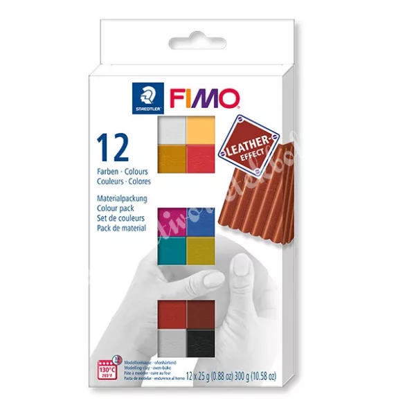 FIMO Effect Colour Pack Leather süthető gyurma készlet, 12x25 gr