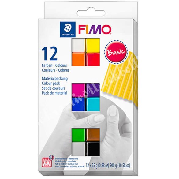 FIMO Soft Colour Pack süthető gyurma készlet, basic színek, 12x25 gramm