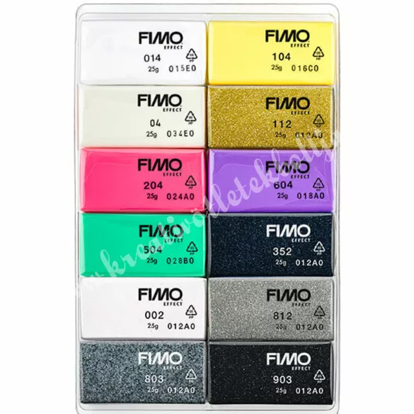 FIMO Soft Colour Pack süthető gyurma készlet, effect színek, 12x25 gramm