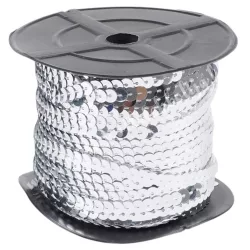 Flitter, ezüst, 6 mm