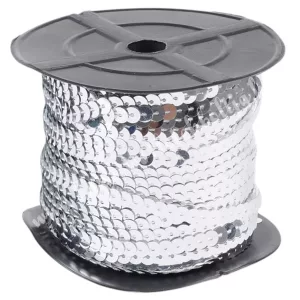 Flitter, ezüst, 6 mm