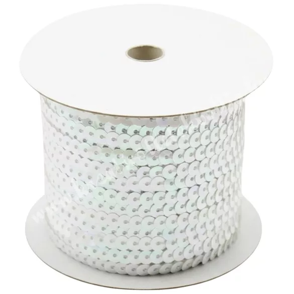 Flitter, fehér, 6 mm