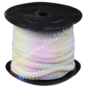 Flitter, irizáló fehér, 6 mm