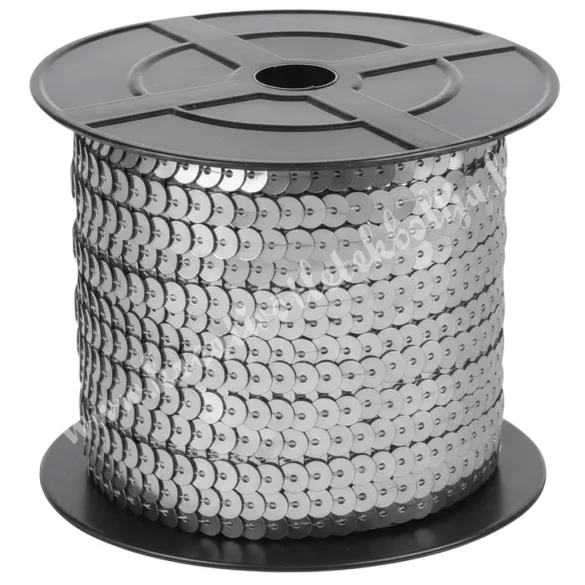 Flitter, metál ezüst, 6 mm