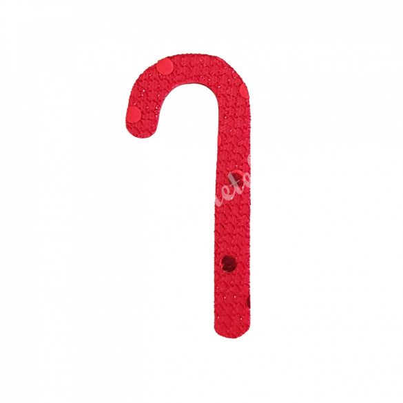 Flitteres dekorgumi cukorpálca, piros, 2,5x5,5 cm