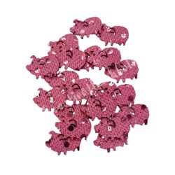 Flitteres dekorgumi malac, mini, rózsaszín 20 db/csomag