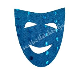 Flitteres dekorgumi álarc, kék, 5x6 cm
