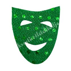 Flitteres dekorgumi álarc, sötétzöld, 5x6 cm