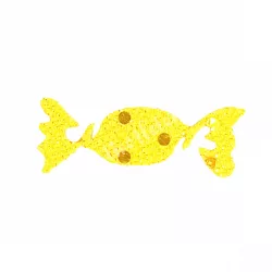 Flitteres dekorgumi szaloncukor, arany, 5,5x2 cm