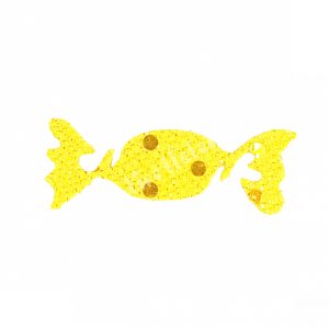 Flitteres dekorgumi szaloncukor, arany, 5,5x2 cm