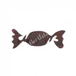 Flitteres dekorgumi szaloncukor, bronz, 5,5x2 cm