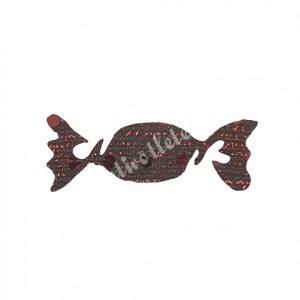 Flitteres dekorgumi szaloncukor, bronz, 5,5x2 cm
