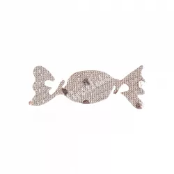 Flitteres dekorgumi szaloncukor, ezüst, 5,5x2 cm