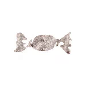 Flitteres dekorgumi szaloncukor, ezüst, 5,5x2 cm