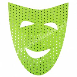 Flitteres dekorgumi, álarc, világoszöld, 5x6 cm