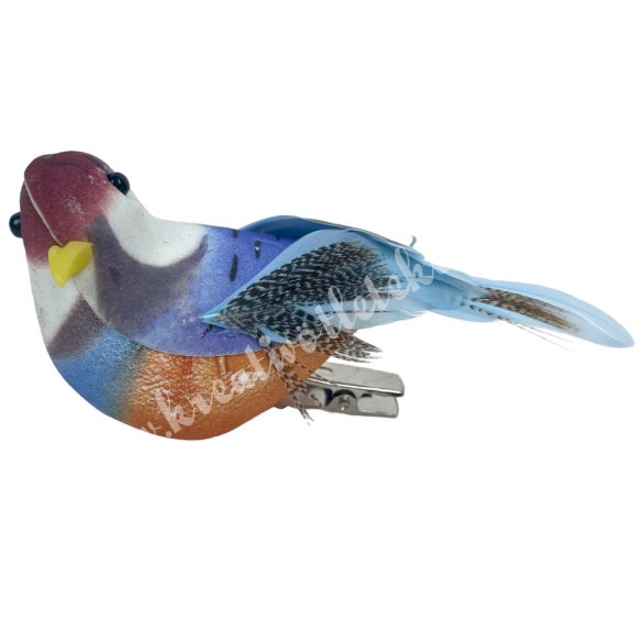 Csipeszes madárka, kék, 9x4 cm