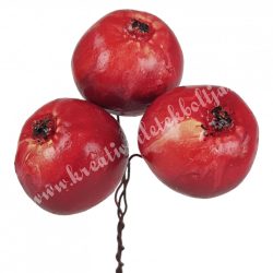 Betűzős gipsz alma, vintage piros, 3 db/csokor