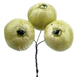 Betűzős gipsz alma, zöld, 3 db/csokor