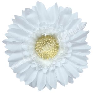 Gerbera virágfej, fehér, 9 cm