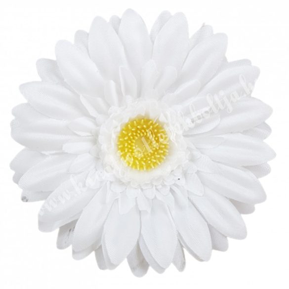 Gerbera virágfej, fehér, 11 cm
