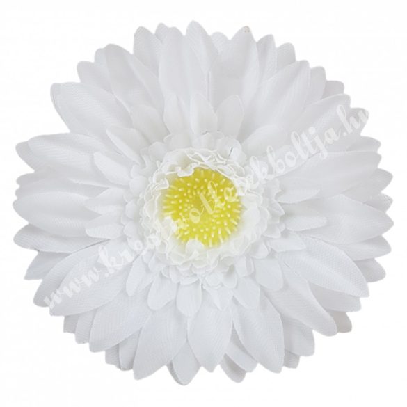Gerbera virágfej, fehér, 12 cm
