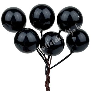 Betűzős hungarocell golyó, fekete 1,5 cm, 6 db/csokor