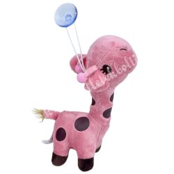 Plüss zsiráf, rózsaszín, 13x18 cm