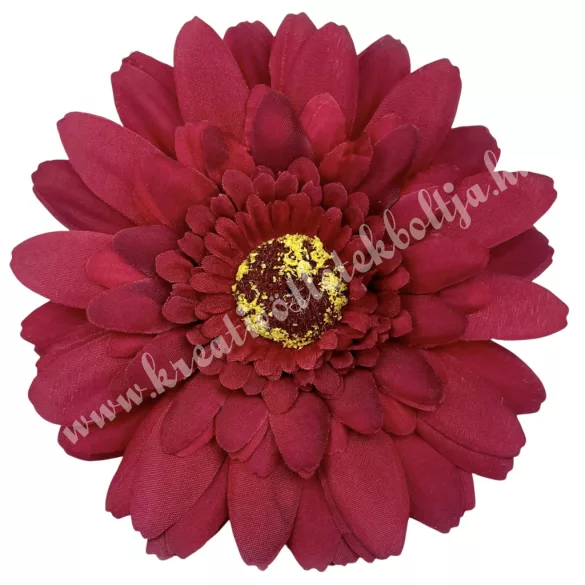 Gerbera virágfej, bordó, 11 cm