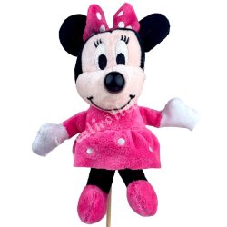 Betűzős plüss Minnie egér, rózsaszín, 14x17,5 cm