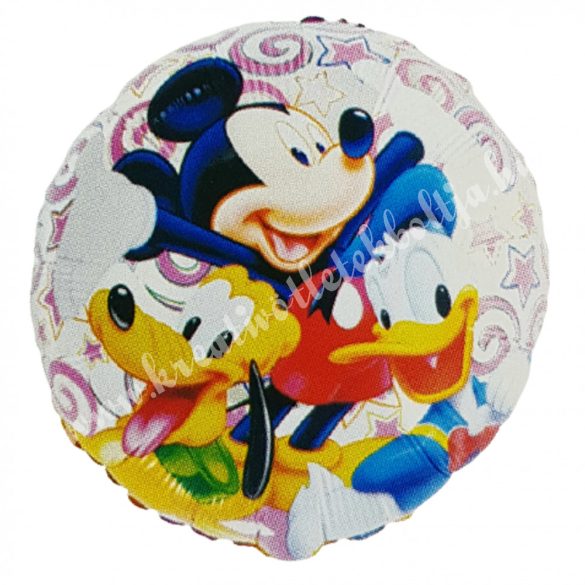 Fólia lufi, Mickey, Donald, Pluto, kb. 45 cm