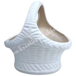 Kerámia kosár, törtfehér, 17x17,5 cm