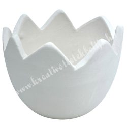 Kerámia tojáshéj kaspó, törtfehér, 11,5x9 cm