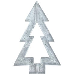 Fűzhető műanyag fenyőfa, csillámos, 6x8,5 cm