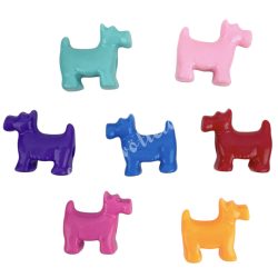 Fűzhető műanyag kutya, 2,5x2 cm