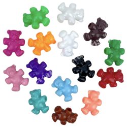 Fűzhető műanyag maci, 2x2,4 cm