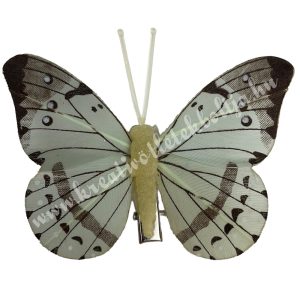 Csipeszes pillangó, menta-barna, 7,8x6,5 cm